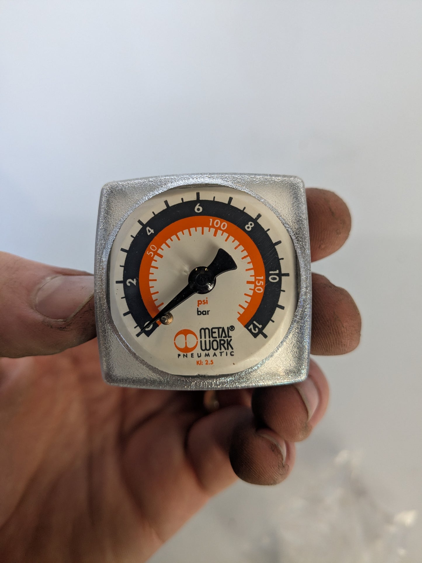 *NEW* Metalwork SQ Dial P/gauge G1/8in 0-12 Bar - 9700110 - Robot Hub