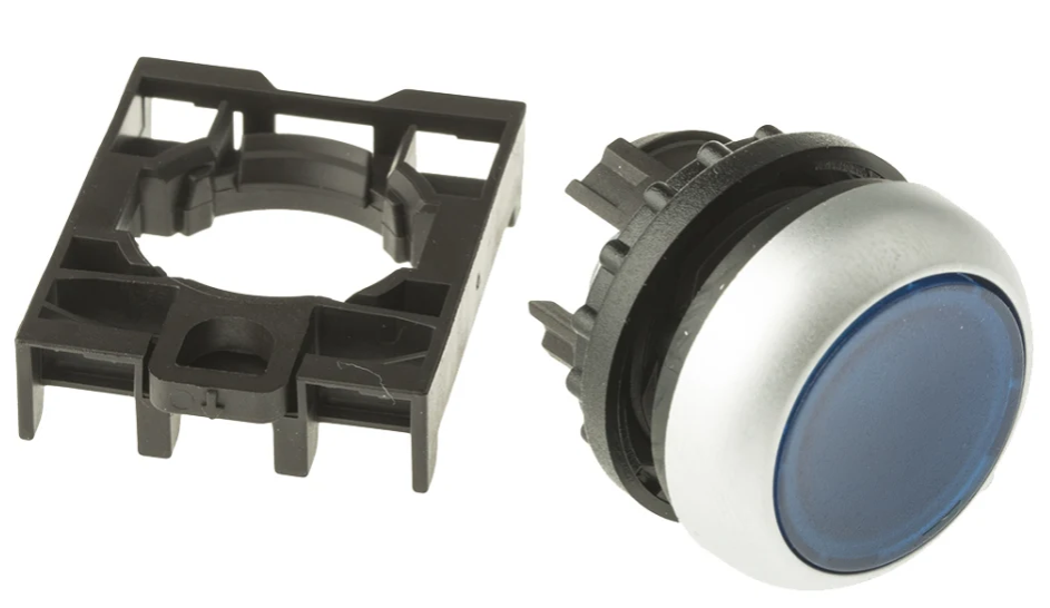 *NEW* Eaton M22 Series Blue Illuminated Momentary Push Button Head, 22mm Cutout, IP67 - Robot Hub