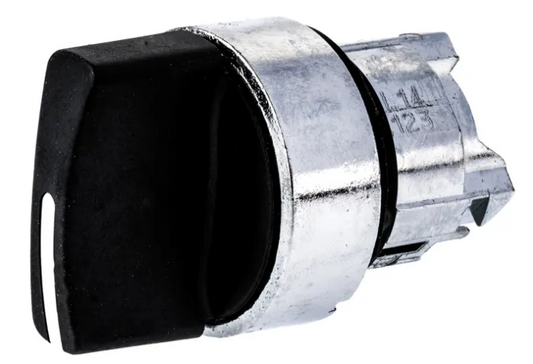 *NEW* Schneider Electric Harmony XB4 Series 2 Position Selector Switch Head, 22mm Cutout, Black Handle - Robot Hub